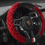 Plush Steering Wheel Cover 38cm – Universal Winter Car Steering Wheel Protector Soft Anti-Slip Auto Accessory
