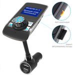 Car Bluetooth FM Transmitter MP3 Player – Wireless Audio Adapter with OLED Screen Cigarette Lighter Car Kit