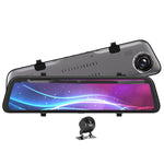 HiSilicon 2K Rearview Mirror Dash Cam with Dual Lens Full Touch Screen Front & Rear Driving Recorder