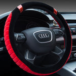 Short Plush Steering Wheel Cover 38cm – Soft Universal Car Handle Protector Anti-Slip Winter Accessory