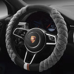 Plush Steering Wheel Cover 38cm – Universal Winter Car Steering Wheel Protector Soft Anti-Slip Auto Accessory