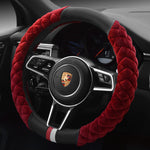 Plush Steering Wheel Cover 38cm – Universal Winter Car Steering Wheel Protector Soft Anti-Slip Auto Accessory