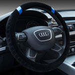 Short Plush Steering Wheel Cover 38cm – Soft Universal Car Handle Protector Anti-Slip Winter Accessory