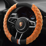 Plush Steering Wheel Cover 38cm – Universal Winter Car Steering Wheel Protector Soft Anti-Slip Auto Accessory